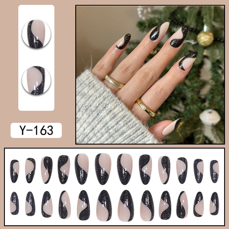 Wholesale Glitter Black Series Nail Stickers